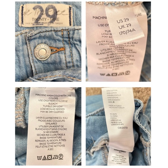 Free People Belted Denim High-Waisted Utility Paperbag Pants in Blue Haze Sz 29 - Picture 13 of 16